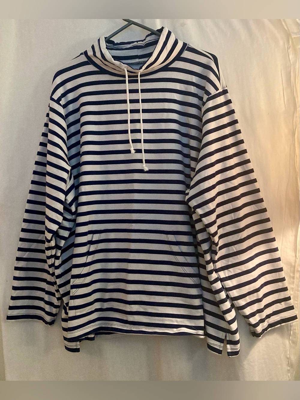 St. John's Bay White & Blue Pullover Long Sleeve Top Size 3X